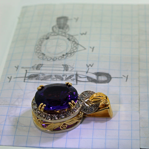 Amethyst Pendant, Custom Made