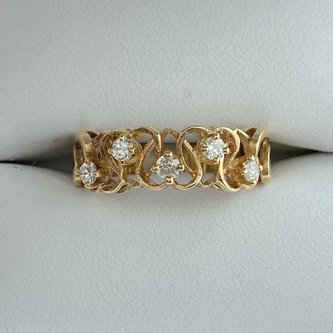 Linked Heart Diamond Ring