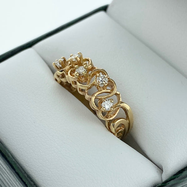 Linked Heart Diamond Ring