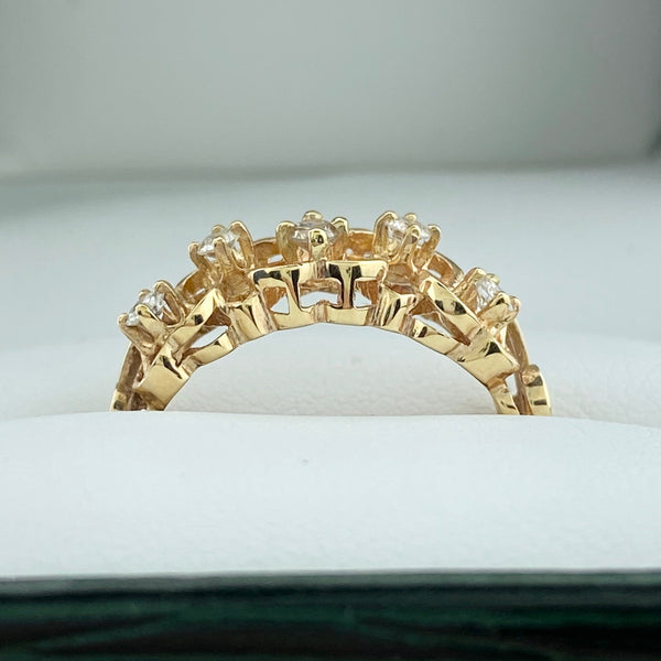 Linked Heart Diamond Ring