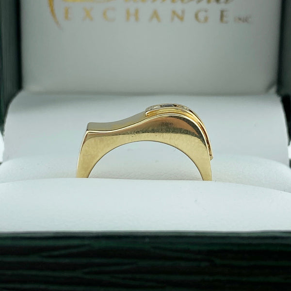 Wave Sapphire and Diamond Ring