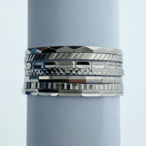 Set of Seven Stacked Rings
