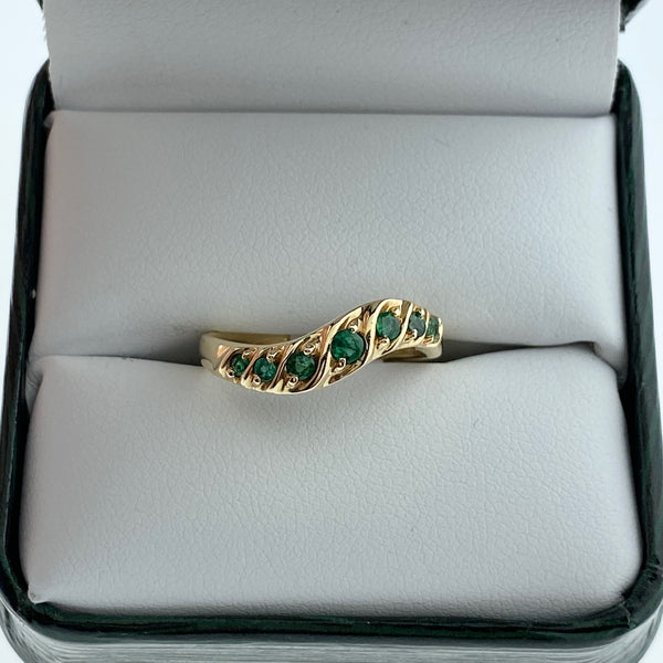 Emerald Stackable Wave Ring