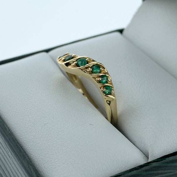 Emerald Stackable Wave Ring