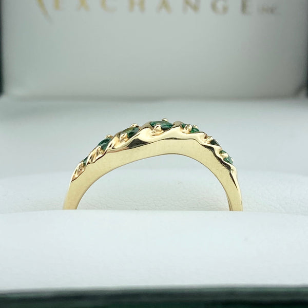 Emerald Stackable Wave Ring