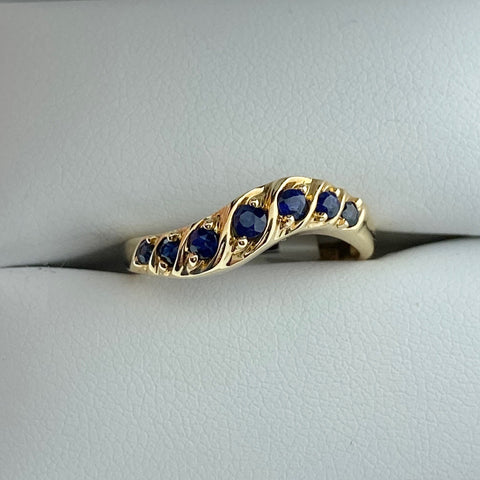Sapphire Stackable Wave Ring