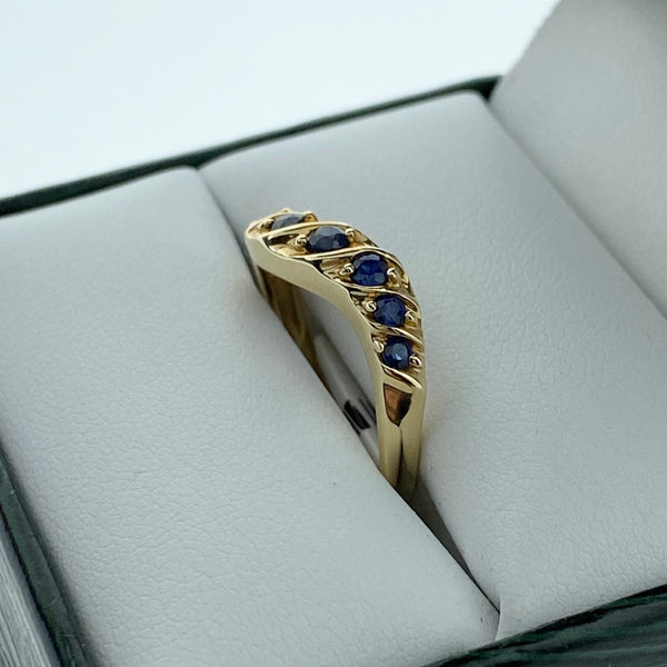 Sapphire Stackable Wave Ring