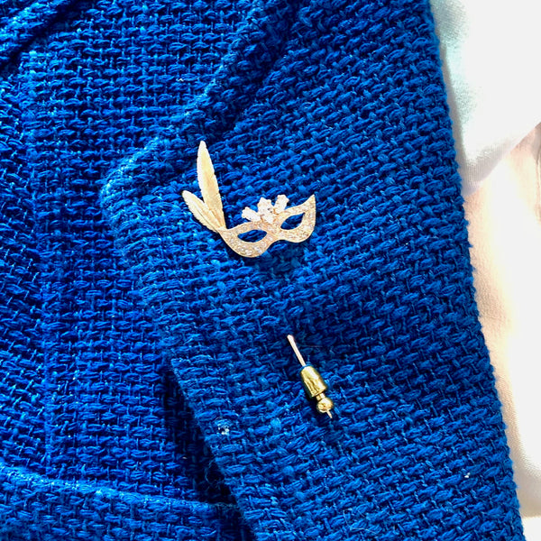Masquerade Mask Stick Pin, Custom Made