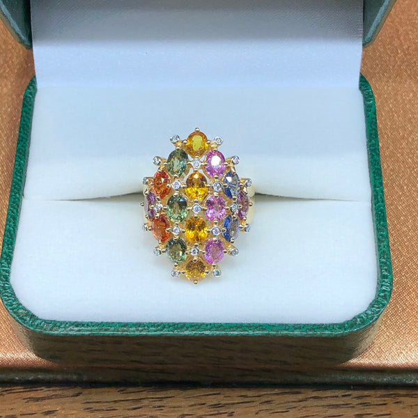 Multi Color Genuine Sapphire Ring