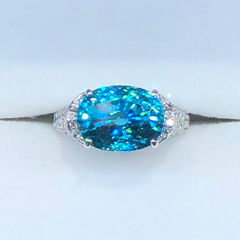 Blue Zircon Ring