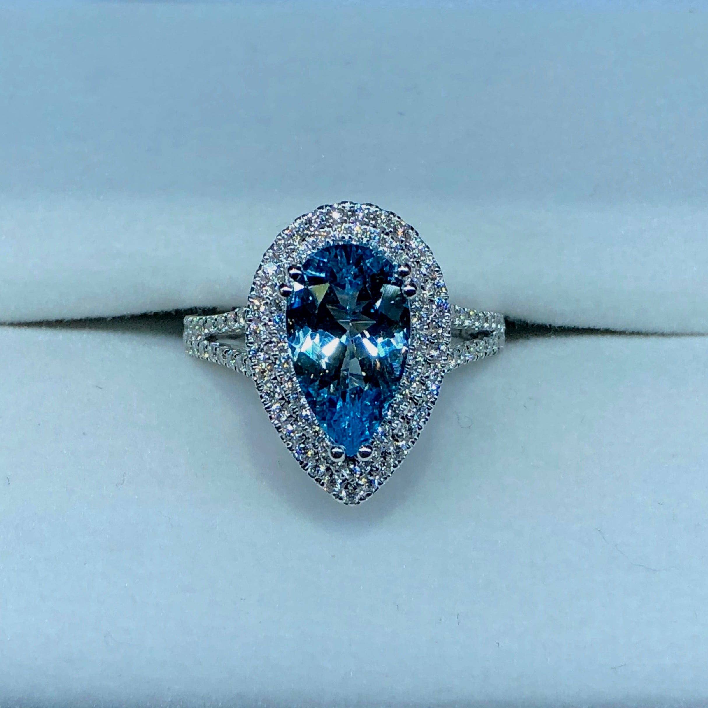 American Diamond Exchange | Custom Made Aquamarine Ring - American American Diamond Exchange | Custom Made Aquamarine Ring - American