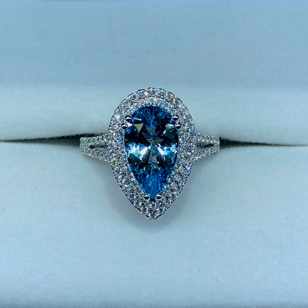 Aquamarine and Diamond Ring