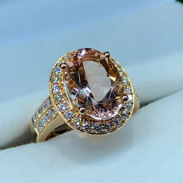 Morganite and Diamond Ring