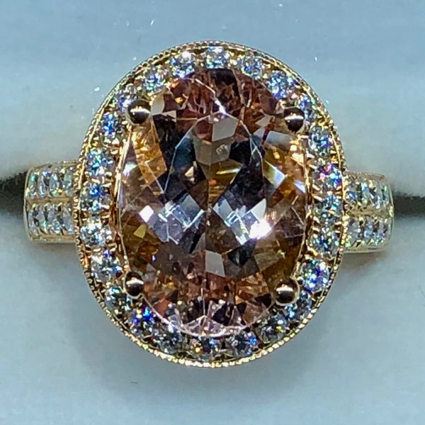 Morganite and Diamond Ring