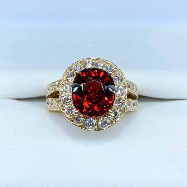Garnet and Diamond Ring
