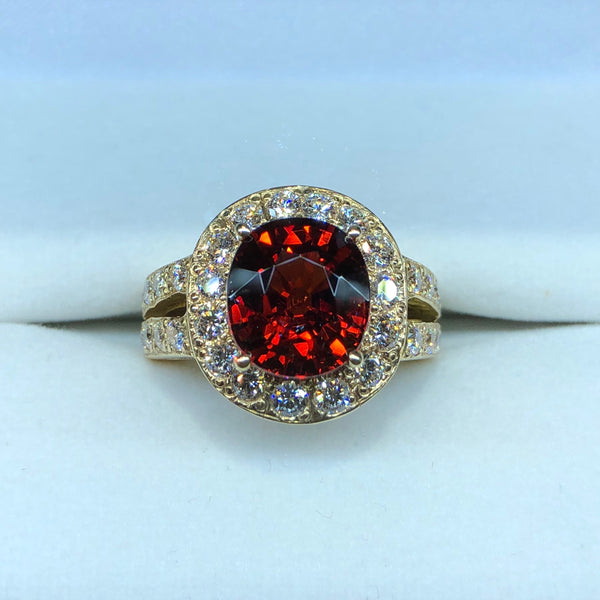 Garnet and Diamond Ring