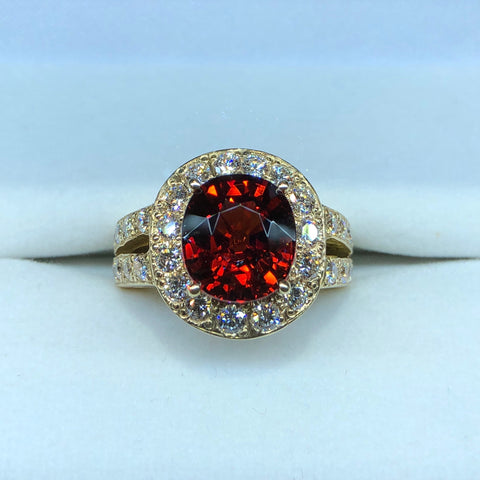 Garnet and Diamond Ring
