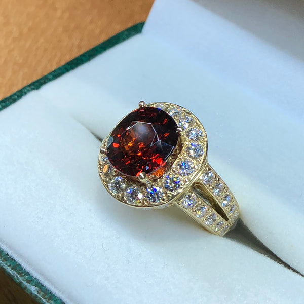 Garnet and Diamond Ring