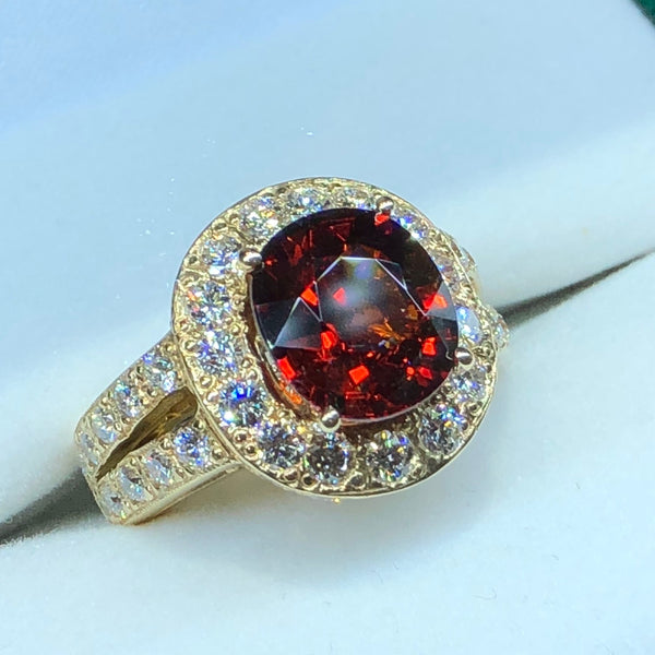 Garnet and Diamond Ring