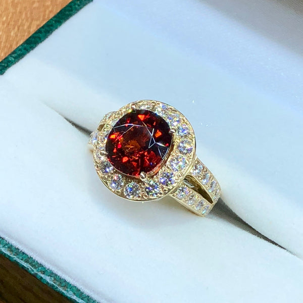 Garnet and Diamond Ring