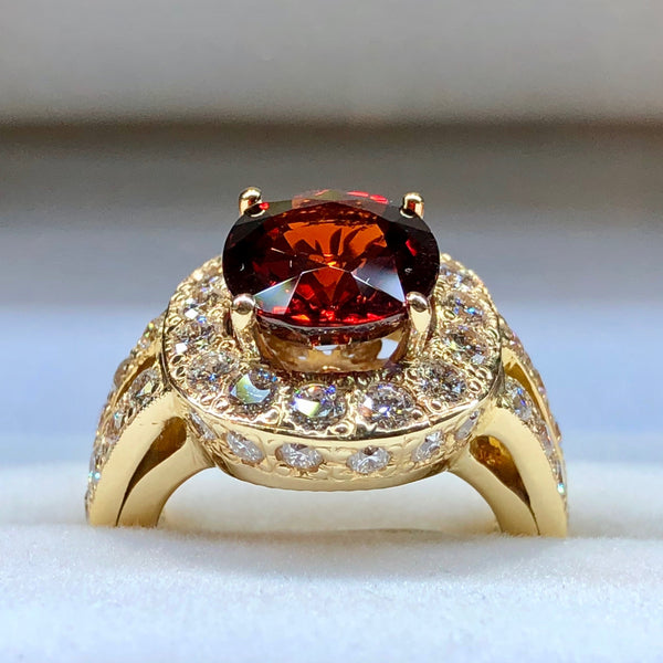 Garnet and Diamond Ring