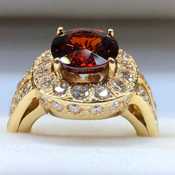 Garnet and Diamond Ring