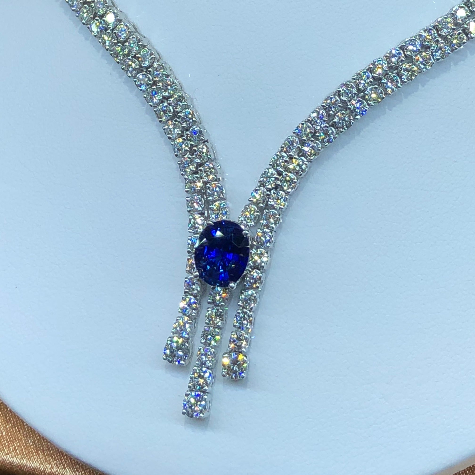 Diamond and Sapphire Necklace American Diamond Exchange,