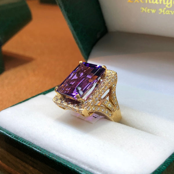 Amethyst and Diamond Ring