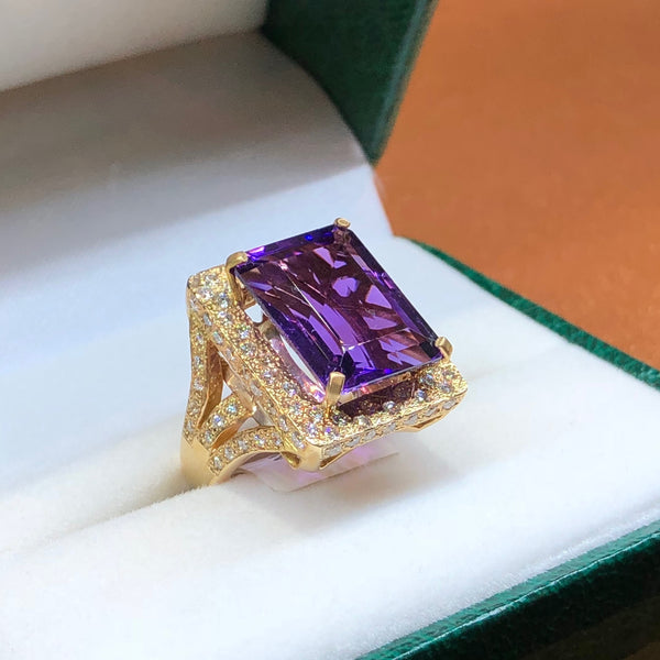 Amethyst and Diamond Ring