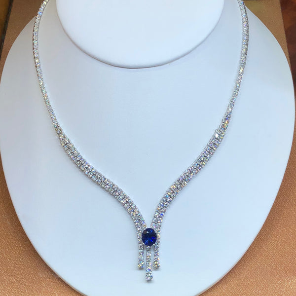 Diamond and Sapphire Necklace