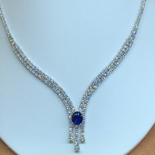 Diamond and Sapphire Necklace