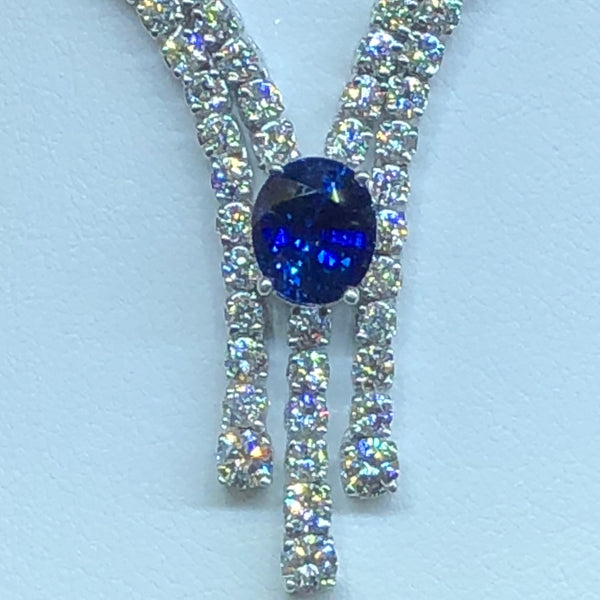 Diamond and Sapphire Necklace